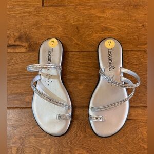 Toscanella Silver Rhinestone Sandals